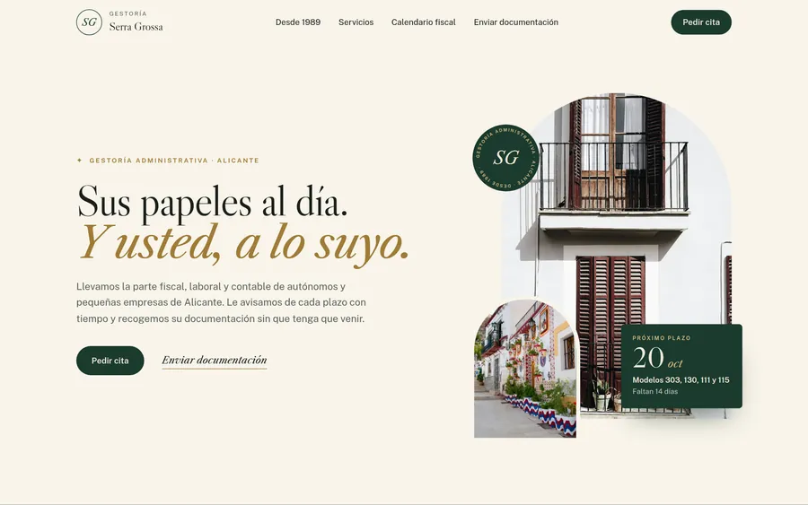 Web de demostración para una gestoría clásica